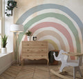 Tapet Personalizat Inspiratie Scandinava pentru Copii cu curcubeu vintage - VINTAGE RAINBOW