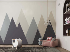 Tapet Personalizat Inspiratie Scandinava pentru Copii cu munti in forme geometrice abstracte  - GEOMETRIC MOUNTAINS