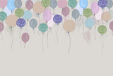 Tapet Personalizat Inspiratie Scandinava pentru Copii cu baloane colorate de petrecere in nuante vibrante - VIVID BALLOONS