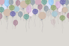 Tapet Personalizat Inspiratie Scandinava pentru Copii cu baloane colorate de petrecere in nuante vibrante - VIVID BALLOONS