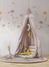 Tapet Personalizat Inspiratie Scandinava pentru Copii cu plante delicate pictate si panou alb cu fundite - PANEL FLOWERS
