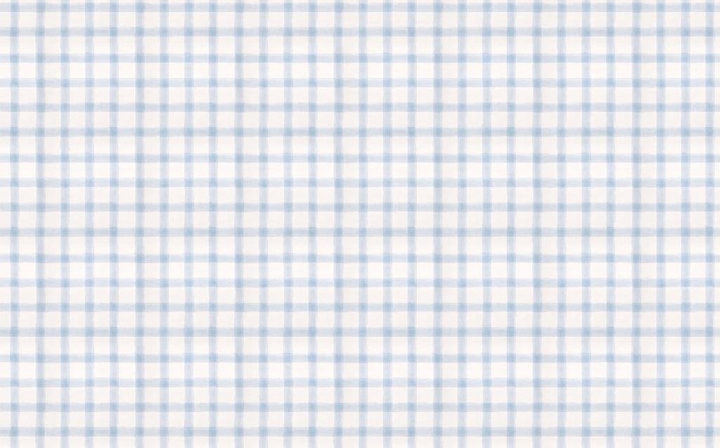 Tapet Personalizat Inspiratie Scandinava pentru Copii cu pattern de carouri in nuante de albastru -  WILLOW CHECK