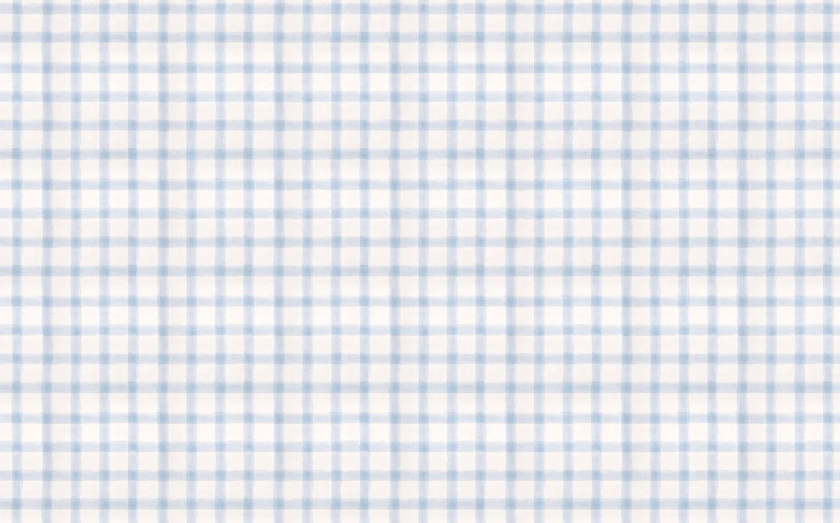 Tapet Personalizat Inspiratie Scandinava pentru Copii cu pattern de carouri in nuante de albastru -  WILLOW CHECK