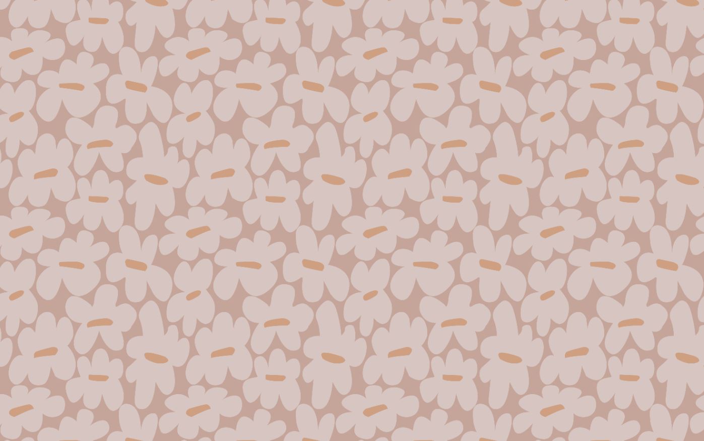 Tapet Personalizat Inspiratie Scandinava pentru Copii cu flori in pattern abstract retro in nuante de roz-maro - BLUSH PINK FLORAL PATTERN
