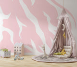 Tapet Personalizat Inspiratie Scandinava pentru Copii cu model abstract de animal print in nuante de roz - PINK ANIMAL PRINT
