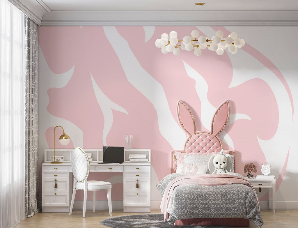 Tapet Personalizat Inspiratie Scandinava pentru Copii cu model abstract de animal print in nuante de roz - PINK ANIMAL PRINT