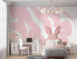 Tapet Personalizat Inspiratie Scandinava pentru Copii cu model abstract de animal print in nuante de roz - PINK ANIMAL PRINT