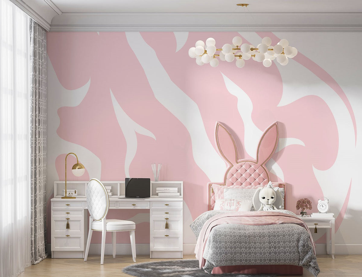 Tapet Personalizat Inspiratie Scandinava pentru Copii cu model abstract de animal print in nuante de roz - PINK ANIMAL PRINT
