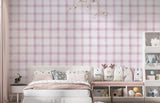 Tapet Personalizat Inspiratie Scandinava pentru Copii cu pattern de carouri in nuante de mov lila - PINK WILLOW CHECK