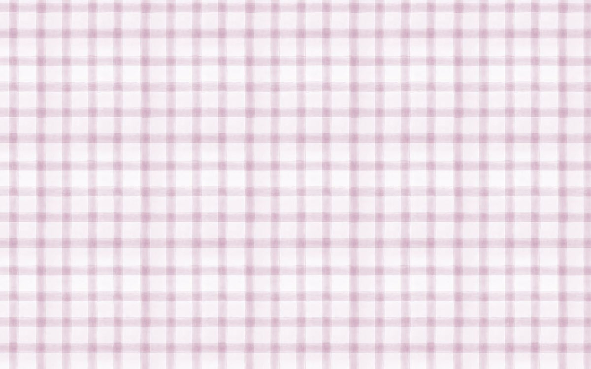Tapet Personalizat Inspiratie Scandinava pentru Copii cu pattern de carouri in nuante de mov lila - PINK WILLOW CHECK