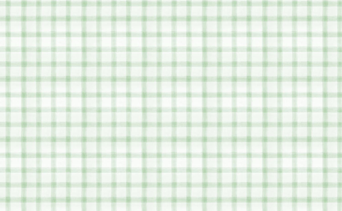 Tapet Personalizat Inspiratie Scandinava pentru Copii cu pattern de carouri in nuante de verde - GREEN WILLOW CHECK