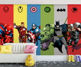 Tapet Personalizat Supereroi pentru copii cu supereroi din universul Marvel si DC in stil poster portret - MARVEL VS DC POSTER