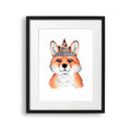 Tablou cu rama destinat copiilor care reprezinta un portret boho al unei vulpi fox portrait