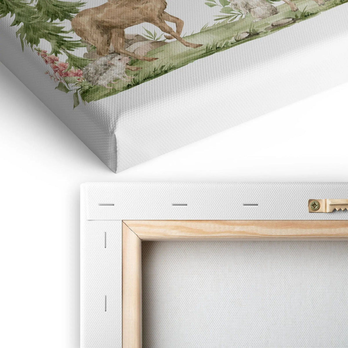 Tablou canvas pentru copii ilustreaza magia padurii bambii si un tanar cerb woodland harmony
